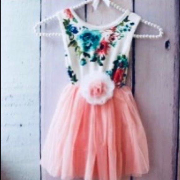 Beautiful floral pink tulle tutu dress - Picture 2 of 4